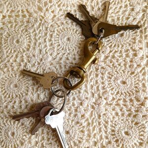 Vintage 3"‎ Solid Brass Heavy Swivel Lobster Hook Spring Clasp with KEYS